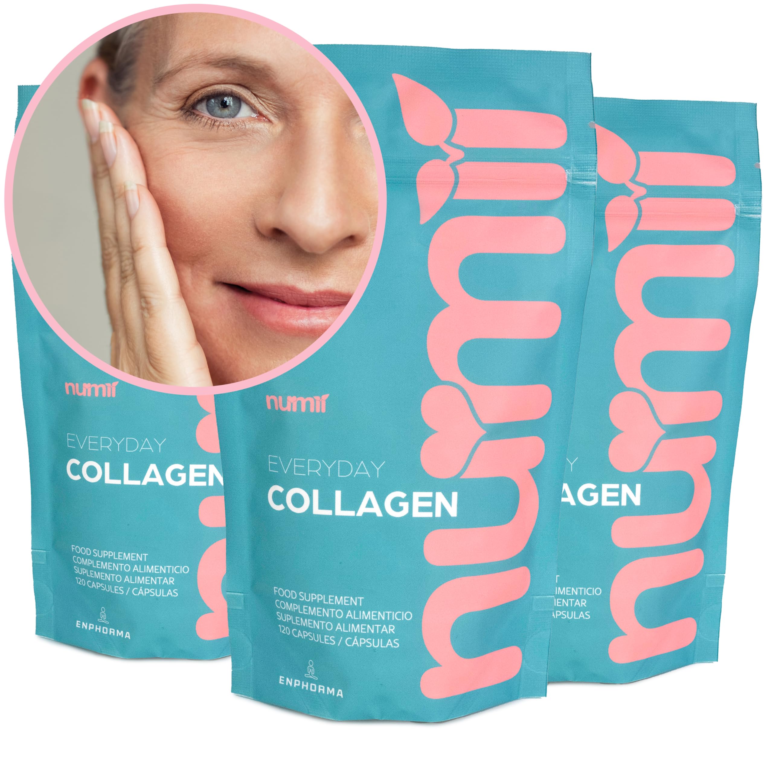 Colágeno Hidrolizado con Verisol B en cápsulas: Nu-Mii Colágeno EnPhorma. Fórmula Alta absorción. Mezcla única de Péptidos de Colágeno. Articulaciones fuertes, Piel tersa, Cabello y Uñas Sanos (3)
