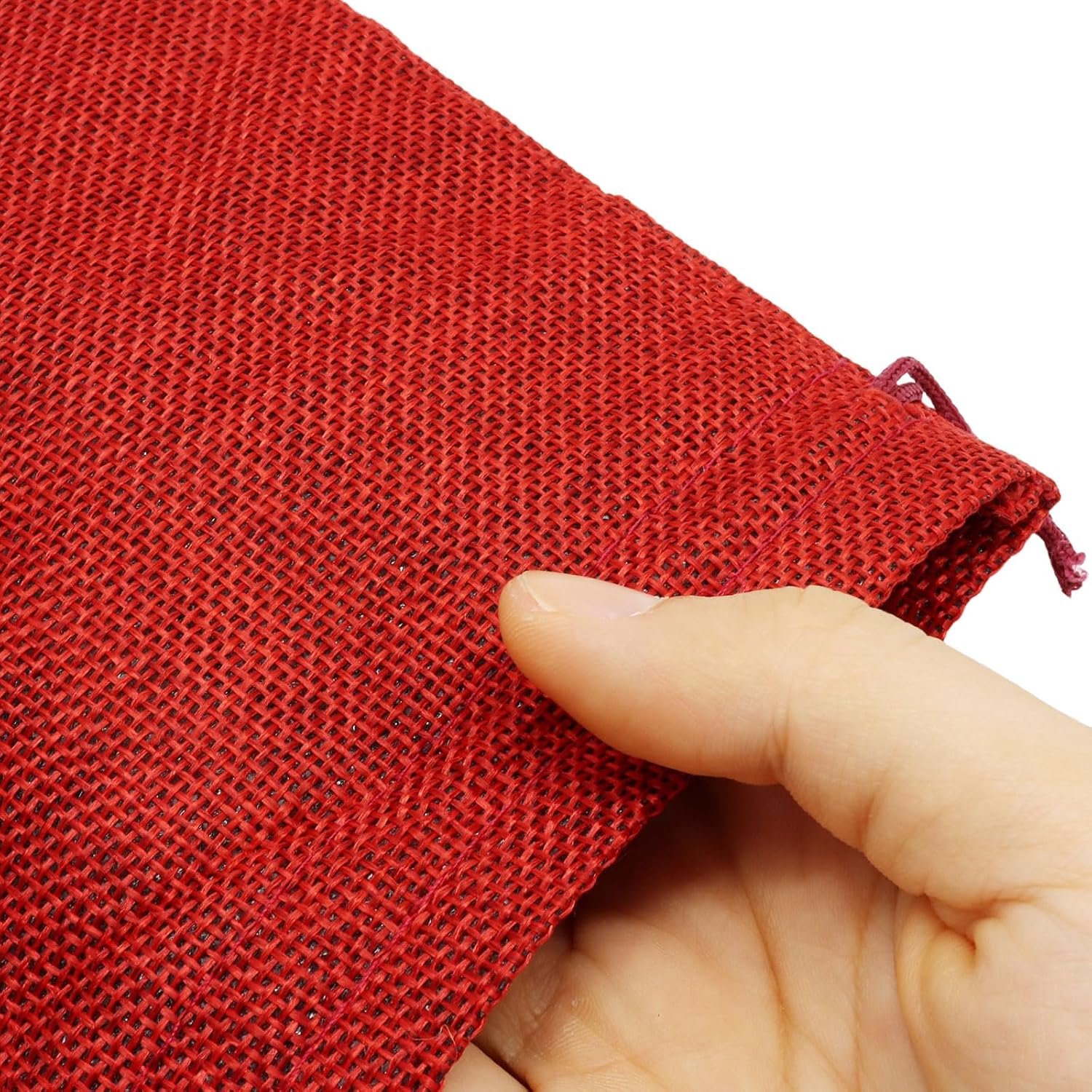 verkelly Burlap Gift Bags with Drawstring, Red, 30 Pcs, 5x7 Inch image 4
