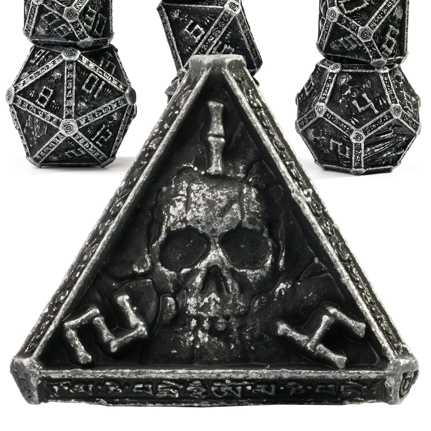 Mystery Skull DND Dice Set for Dungeons and Dragons, Cthulhu DCC Unique Magic RPG Role Playing Game Accessories Unique Metal D&D Gifts with Box D20 D12 D10 D6 D4 D% — image 1