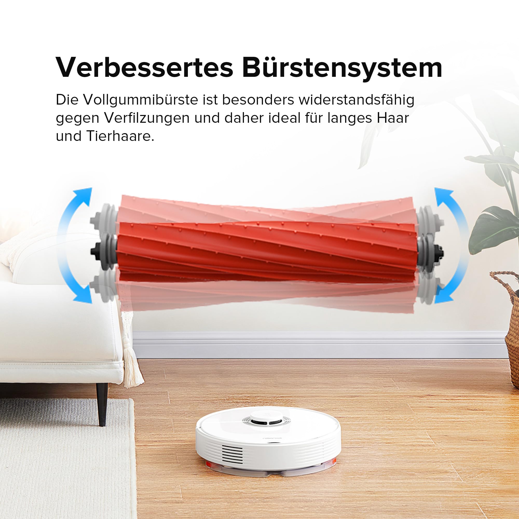 Roborock Q7 Max Saugroboter mit Vollgummibürste, 4200Pa Saugkraft, PreciSense-LiDAR-Navigation & 3D Mapping, Teppiche, Tierhaare, App/Alexa (Weiß) (Generalüberholt)
