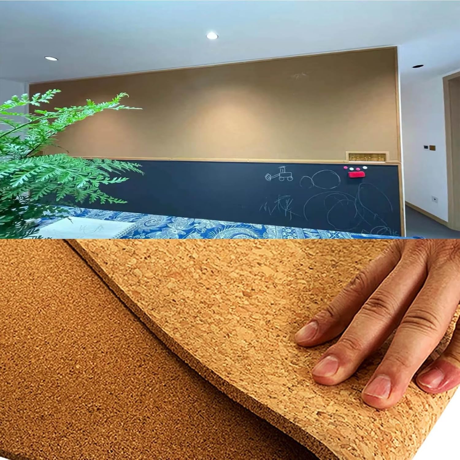 Cork Roll, Cork Board Rolls, High Density Cork Board, Drawer Liner, Easy To Cut, 1/3" 1/4" Thick, For Diy Supplies Board Corner Wall Line, Brown ( Color : Thick 8mm , Size : 1mx2.5m(3.3ftx8.2ft) )