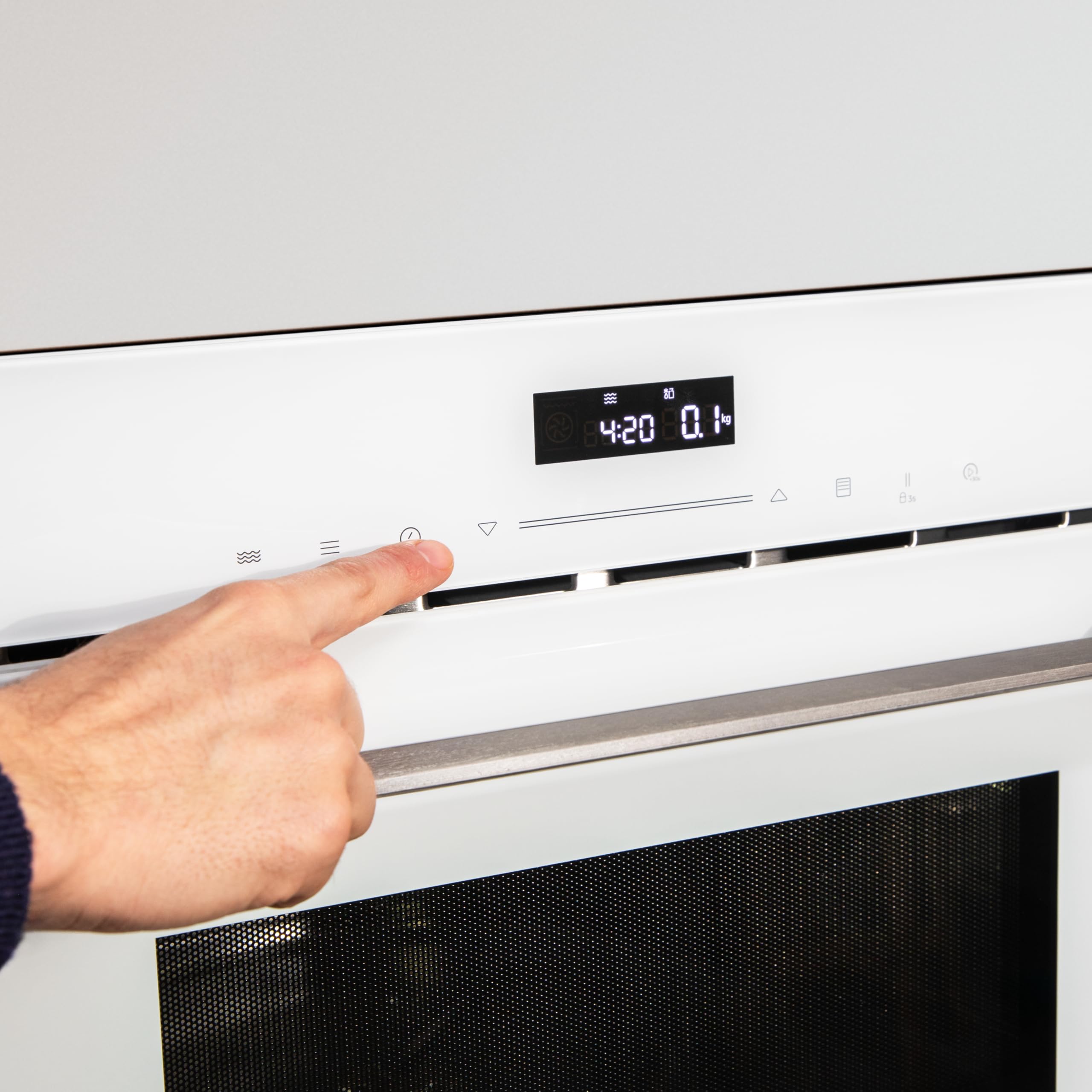 Cecotec Micro-ondes Encastrable Glass White de 34L Bolero Hexa MW703800 Glass White. 1450W, Mode Grill 1100W, Defrost, Auto Menu, Speed cooking, Minuterie, Contrôle Tactile