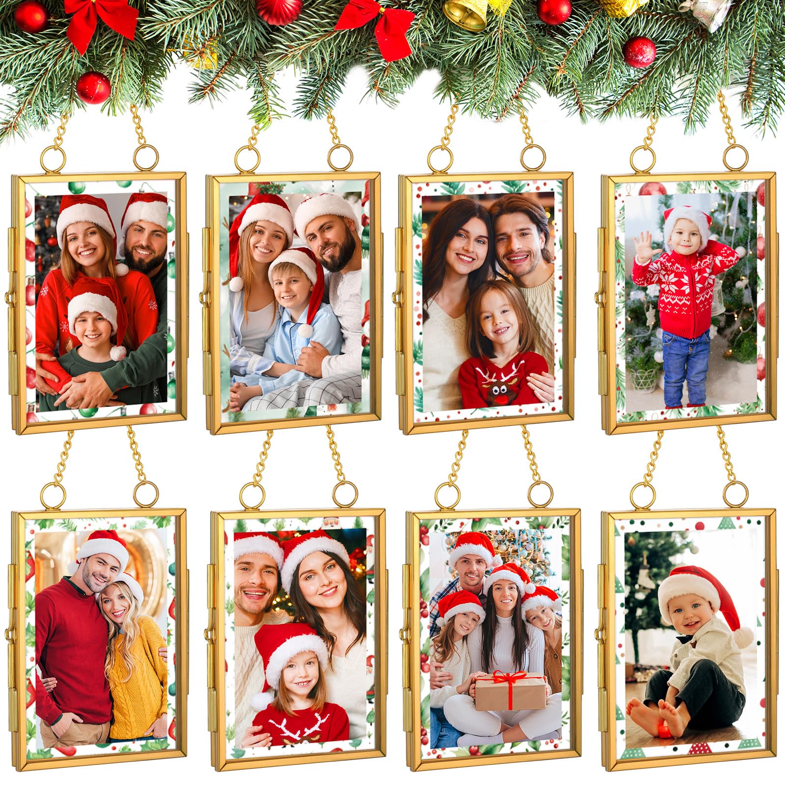 Amazon.com - Qunclay 8 Sets Christmas Picture Frame Ornaments
