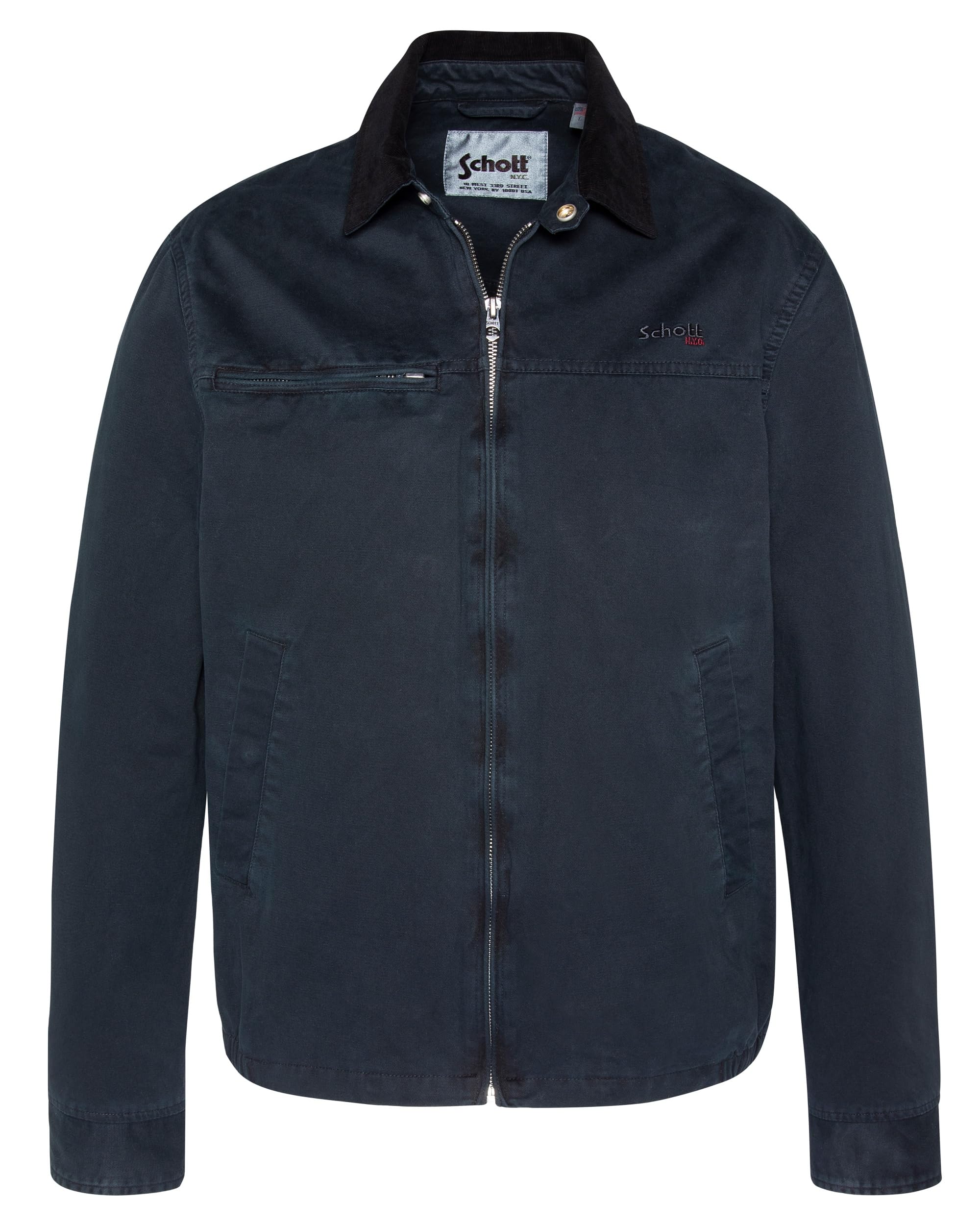 Schott Nyc Men's Navy Blue Cadamswash Jacket Xl