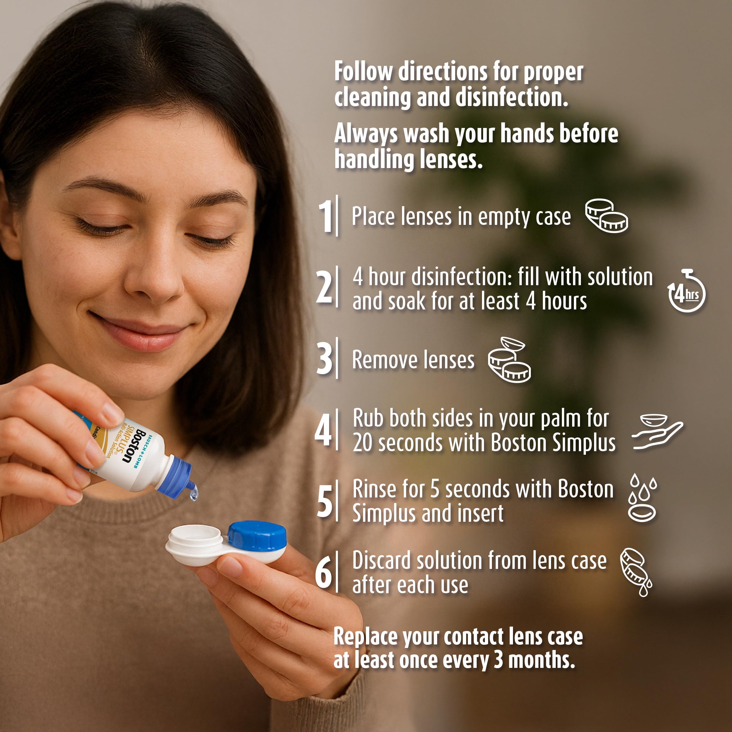 Bausch + Lomb Boston Simplus Multi-Action Solution for Rigid Gas Permeable Contact Lenses 105ml (Pack of 1) 4