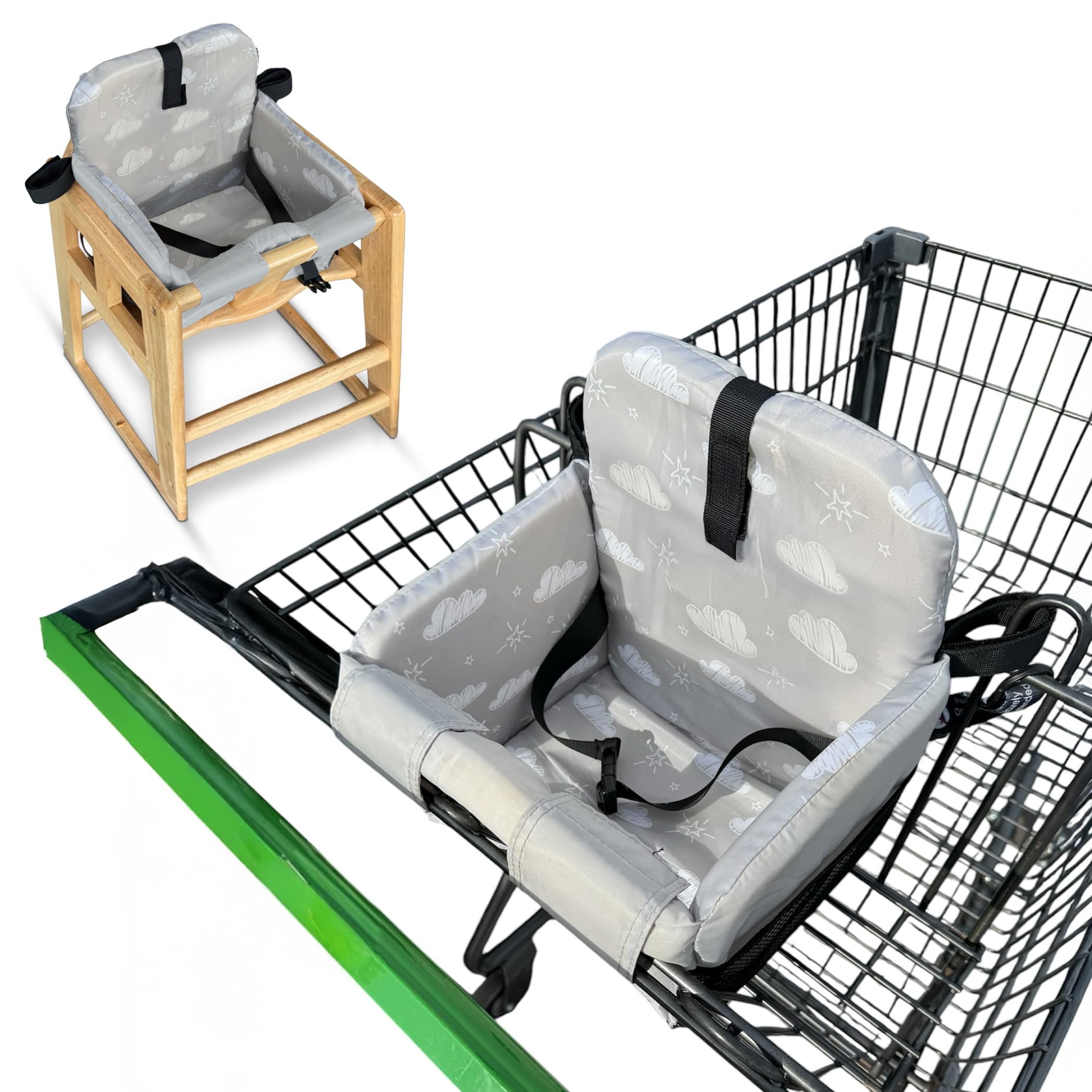 JoSeat Shopping Cart Seat Cover for Baby, High Chair & Grocery Seat Protector, Padded Chair Covers for Restaurant Seats, Unisex Machine Washable