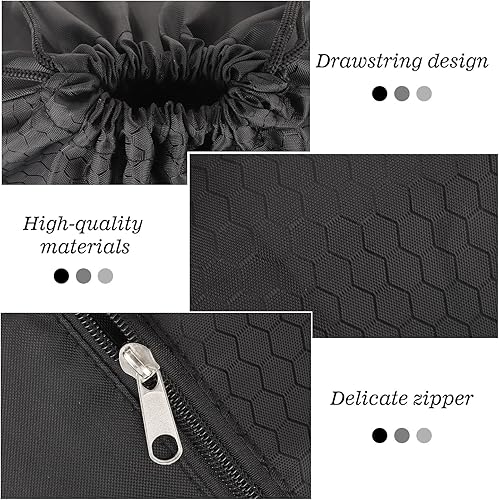 Miniatura 3 de Mochila con cordón, bolsa impermeable con cordón de extracción con bolsillo con cremallera, bolsas de gimnasio con cordón para hombres y mujeres,