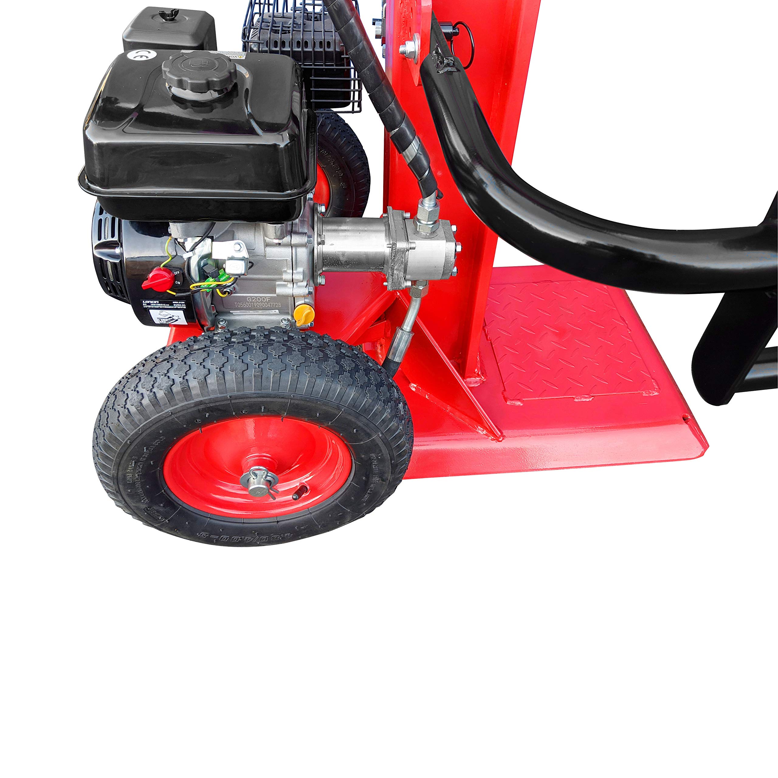 CROSSFER Holzspalter LS22T-G10.0/22 Tonnen Spaltkraft / 110 cm Spaltlänge/Benzinmotor 10 PS 4 Takt OHV luftgekühlt / 2 Hand Bedienung/große Luftbereifung/hohe Spaltkraft