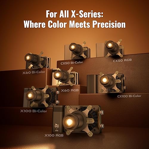 Miniatura 5 de ZHIYUN MOLUS X100 RGB PRO 100W Luz de video oficial con mini proyector cónico óptico Snoot kit de fotografía estudio de iluminación de video