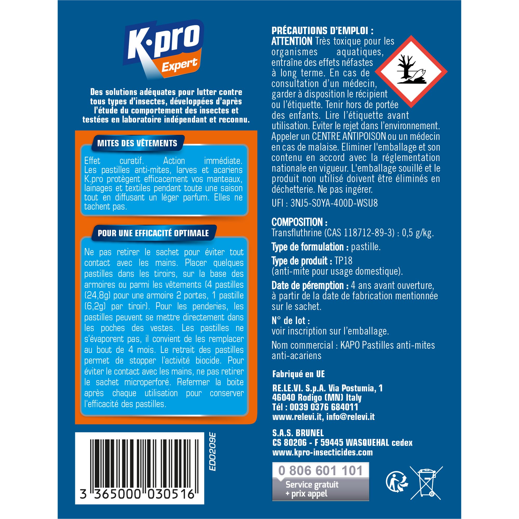 Kapo 3051?Pastilles antipolillas bolsita de 20