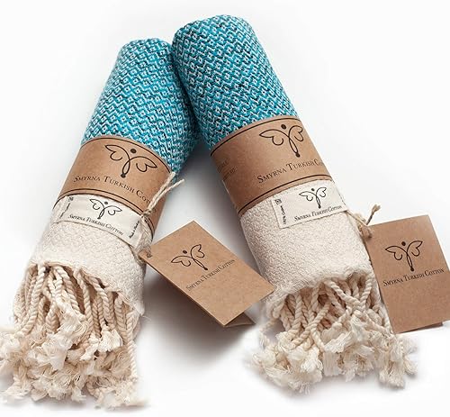 Smyrna - Toallas de mano turcas originales, 100% algodón, prelavadas, 16 x 40 pulgadas, toalla decorativa de baño para manos, cara, cabello,