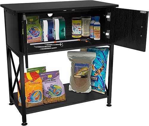 Miniatura 2 de Soporte para pecera de 20 galones, soporte de metal para acuario de 20 galones con almacenamiento de gabinete, mesa de 28.7 pulgadas de largo x 16.5
