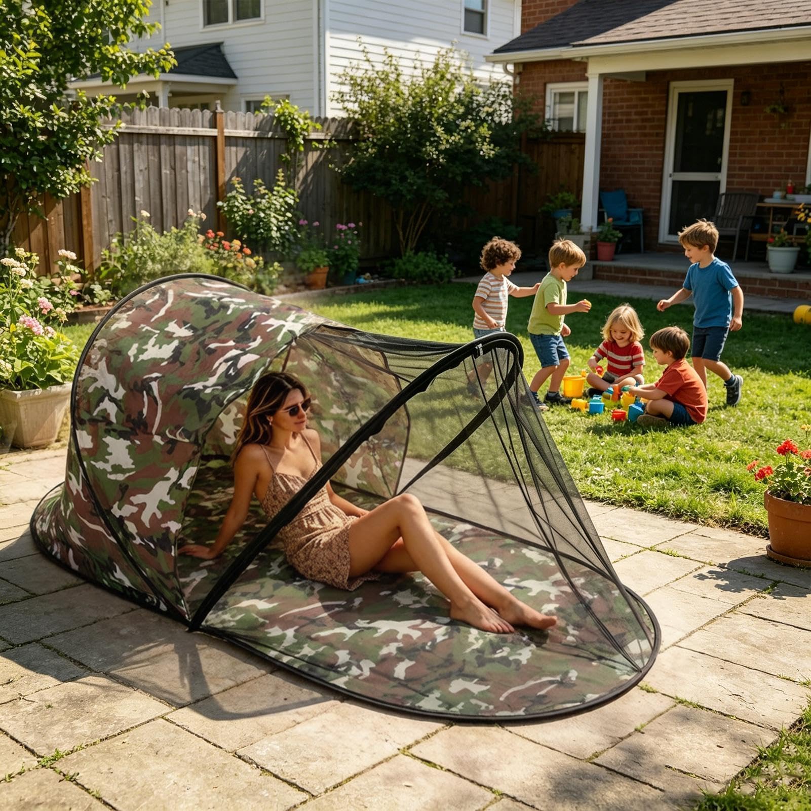Moustiquaire de Camping Tente Pliante Rapide Respirante et Portable | Filet de Protection Solaire d'Extérieur Pour Intérieur Jardin Cour et Arrière-Cour Maison et Sortie Camping Adultes