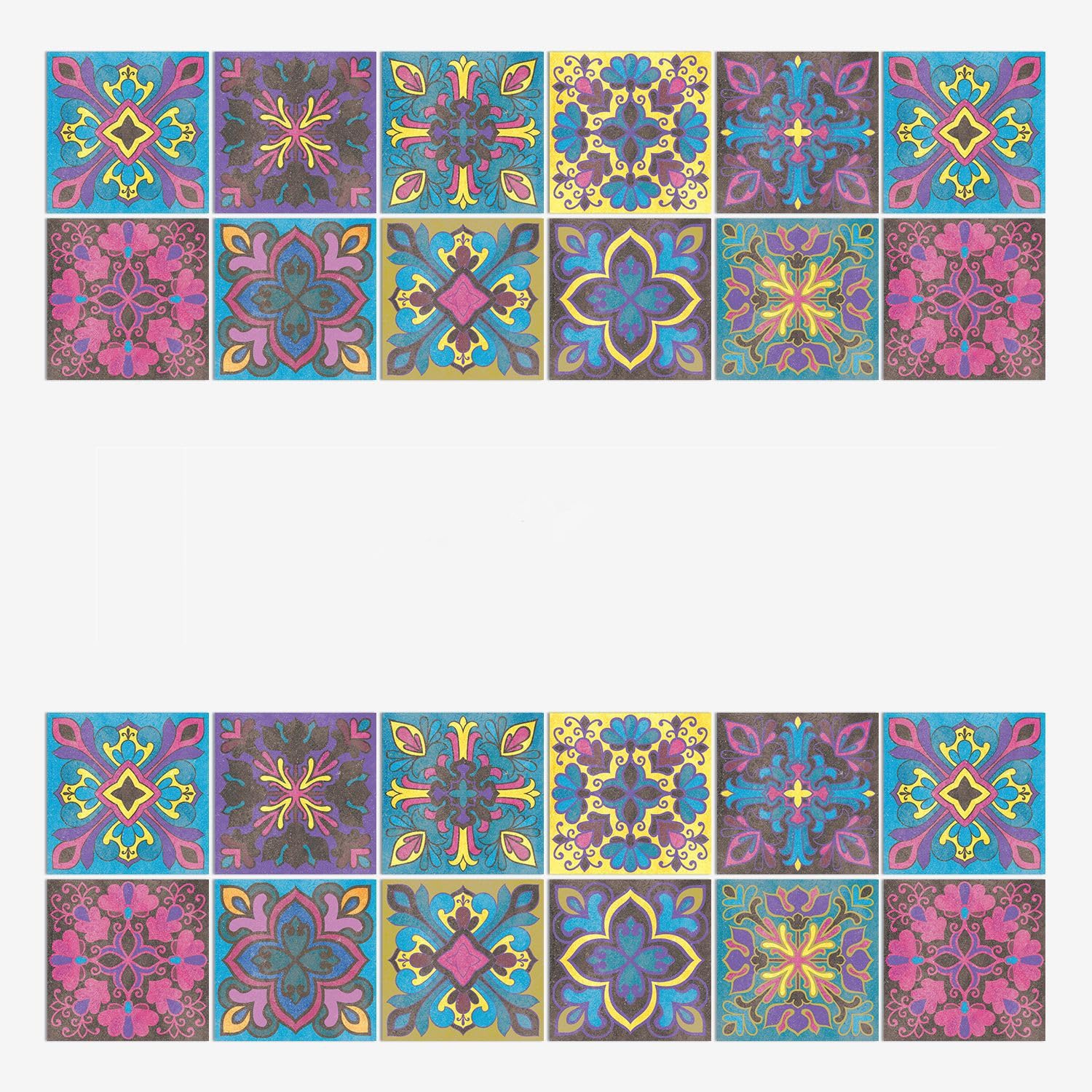 Autocollants de carrelage pour cuisine et salle bains style vintage rose