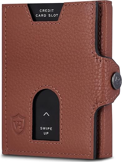 VON HEESEN Slim Wallet mit XL Münzfach und RFID-Schutz aus Leder