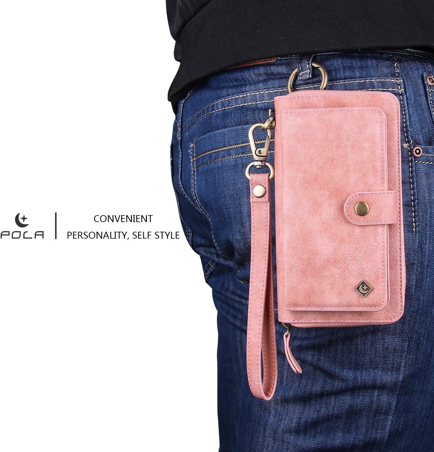 Uр Tо 40% оƒƒ JAZ iPhone XS Wallet Case, iPhone X Wallet Case Zipper Purse Detachable Magnetic 14 Card Slots Money Pocket Clutch Leather Wallet Case Cover for iPhone X(2017) /iPhone XS(2018) 5.8 Inch - Rose Gold