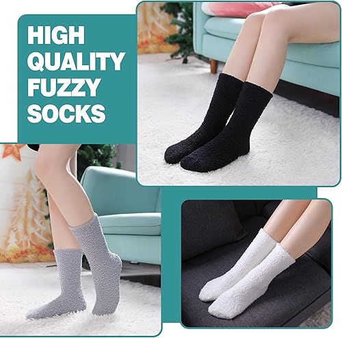 Miniatura 3 de POEATEZO Calcetines mullidos para mujer, cómodos y esponjosos, para invierno, pantuflas de cabaña, cálidas, suaves, de microfibra, para dormir en