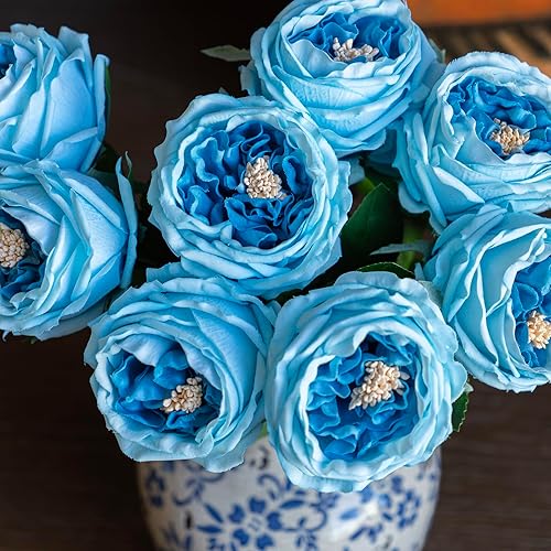 Miniatura 7 de Flores Falsas para Decoración Decoración del Hogar Flores Artificiales de Tacto Real Austin Rosa Peonía Látex Flor Falsa Decoración de Salón Rosas