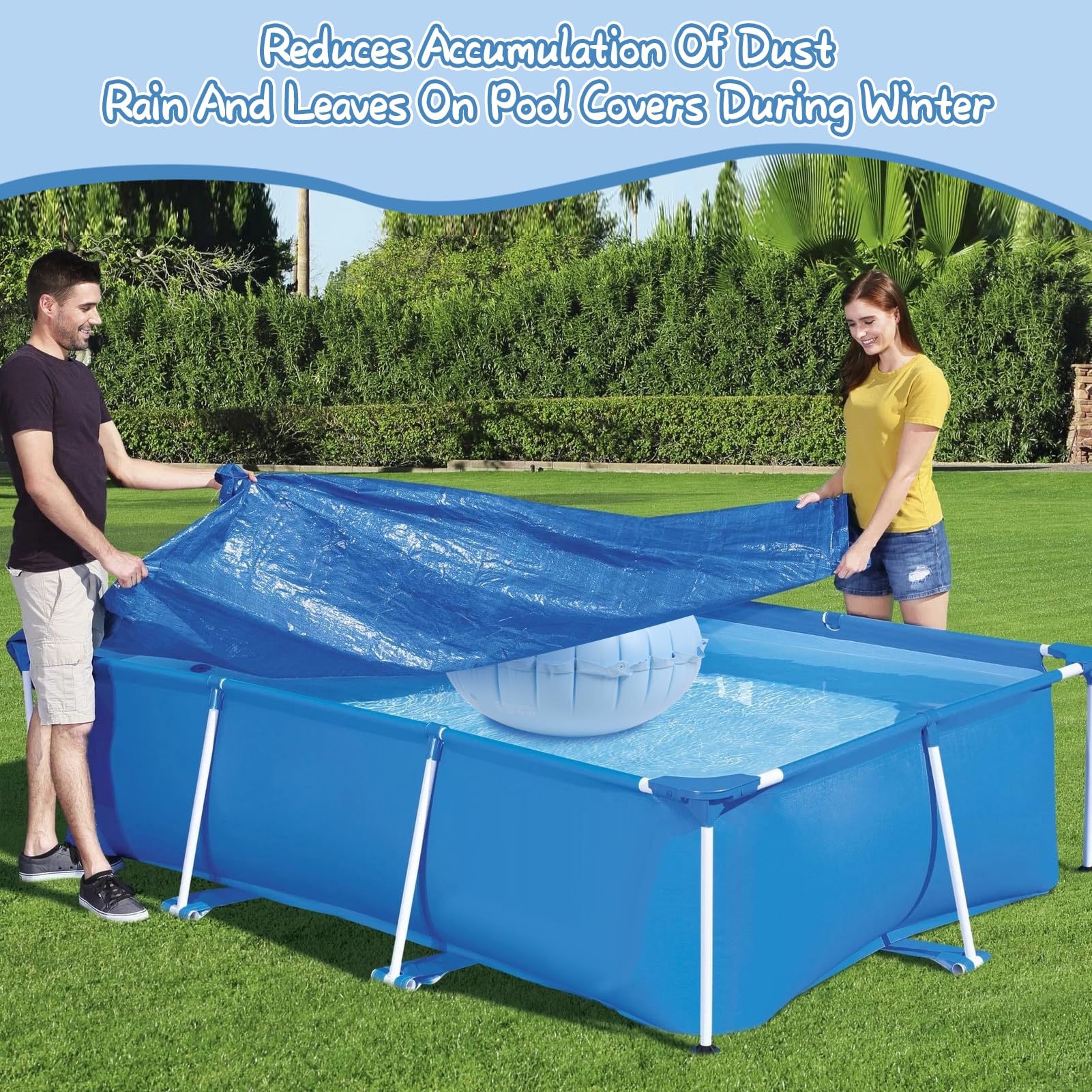 Zimowa poduszka basenowa gruba PVC duży rozmiar XXL 120 x 120 cm, wodoodporna okrągły kształt zimowa pływająca poduszka powietrzna do basenu, poduszka powietrzna akcesoria basenowe