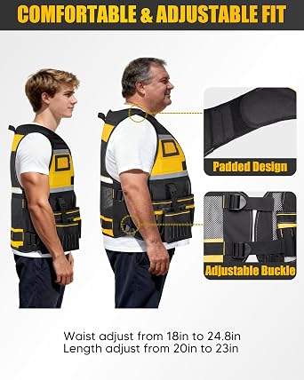 Electrician Tool Vest for Men, Carpenter Safety Work Vest