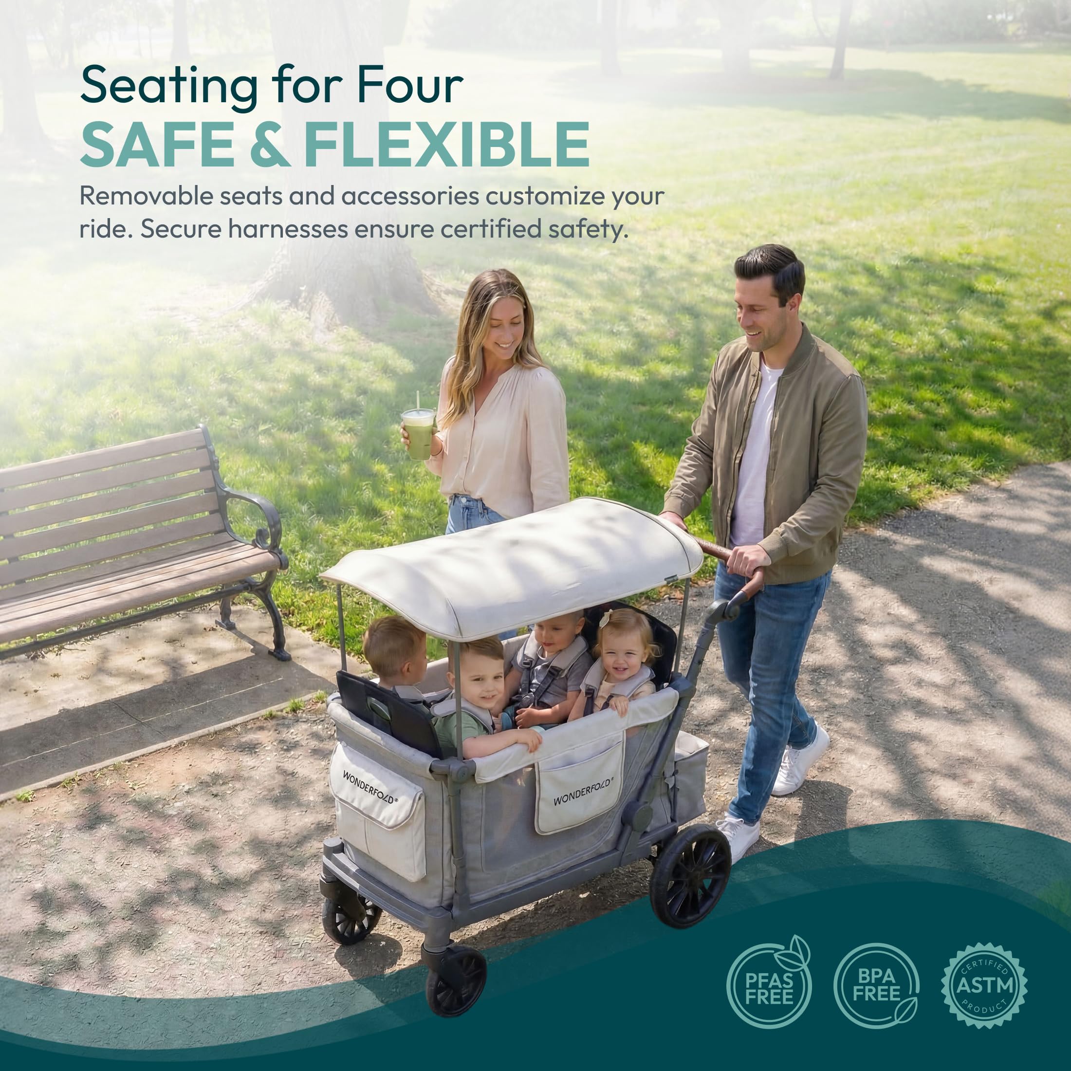 L4 Quad Poussette Wagon - Gris