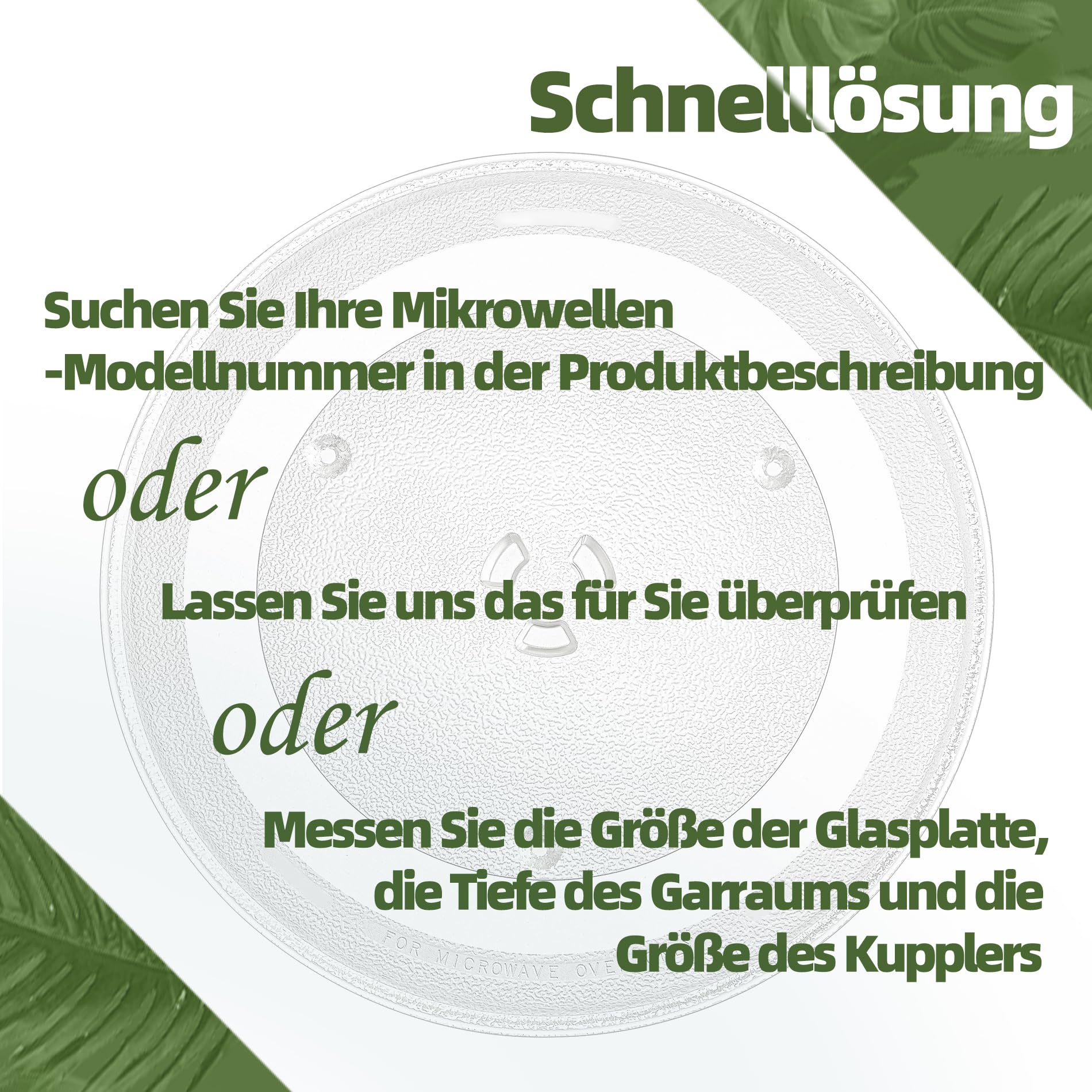 31,8 cm Mikrowellen Glas Platte Kompatibel mit GE WB39X10003 Samsung DE74-20015G und Maytag 318 mm Mikrowellen Glas Drehteller – Ersetzt Hotpoint Mikrowellen Drehteller Platte