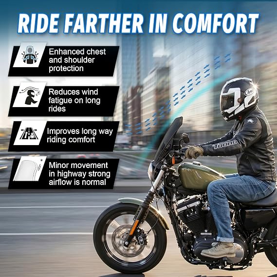 Motorcycle Universal Windshield 16.7 Windscreen Deflector, Black