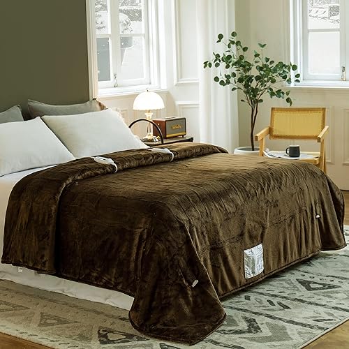 Jets Home Manta térmica Queen de 84 x 90 pulgadas manta eléctrica de franela certificada ETLFCC manta térmica lavable a máquina con 4 niveles de disponible en Yaxa Colombia