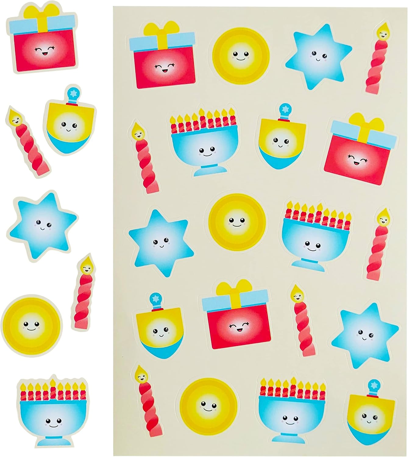 The Dreidel Company Hanukkah Stickers Sticker Pieces, Great for Arts and Crafts, Hanukkah Decoration, Party Favors, 240 Stickers (Style 3)