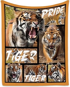 Tiger Blanket - Bengal Tiger Gifts Ideas for Animal Lovers - Animals Blanket for Women Men - 50"x60" Wildlife Print Throws Decor - Lightweight, Soft & Plush Flannel Throw