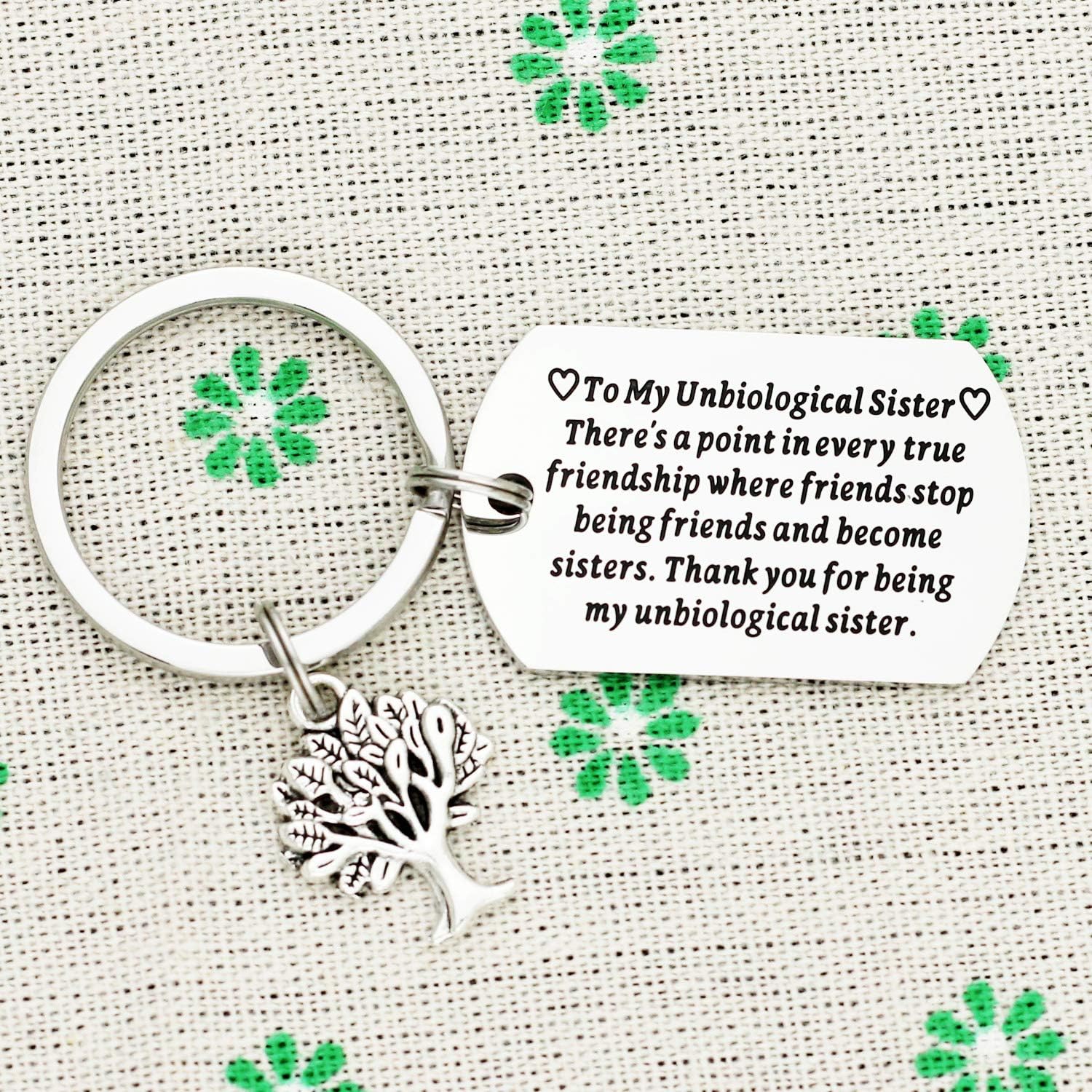 Unbiological Sister Keychain Thank You for Being My Unbiological Sister Jewelry Women Friend Like A Siseter Gift - Image 4