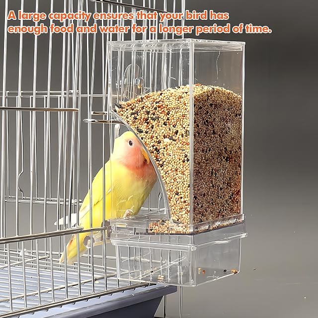 Foto 6 de 7 de WIYETY Comedero automático transparente para pájaros: comedero para pájaros, dispensador automático de agua