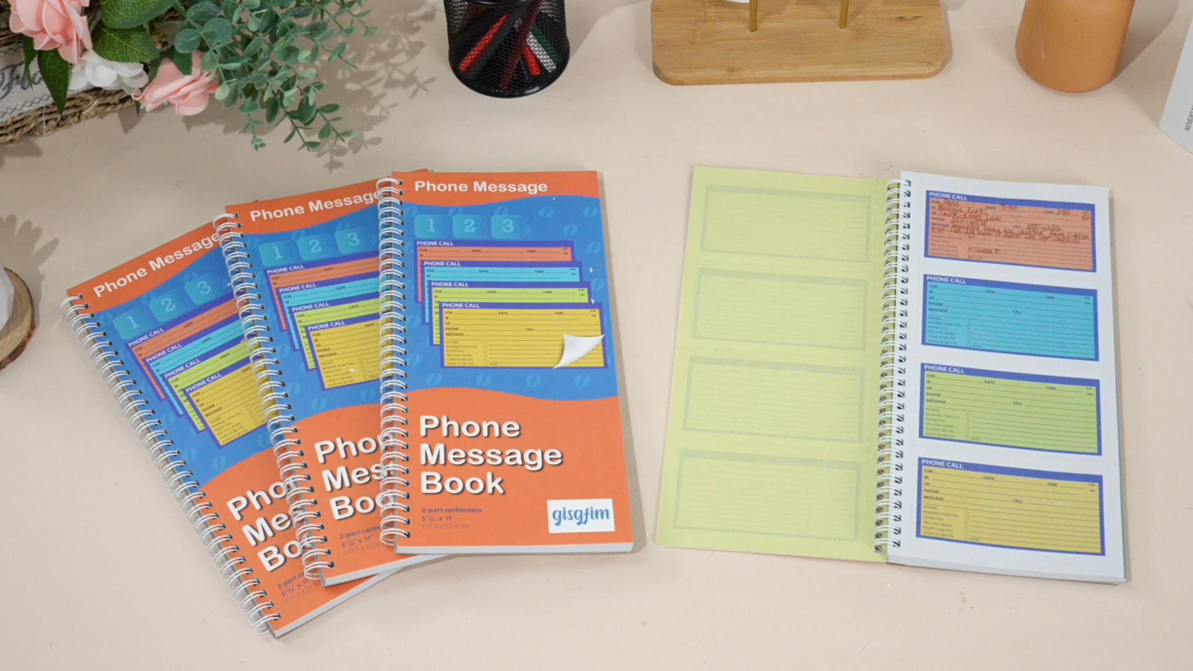 Amazon.com : Spiral Bound Phone Message Book 5-1/4x11inch Phone