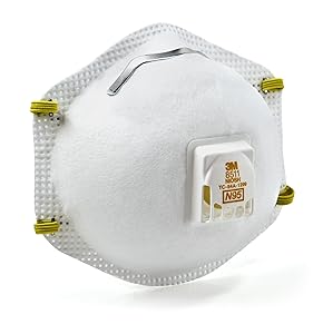 3M Particulate Respirator 8511, Pack of 10, N95, NIOSH APPROVED, Cool Flow Exhalation Valve, Disposable, Braided Comfort Strap, M Noseclip, Personal Protective Equipment