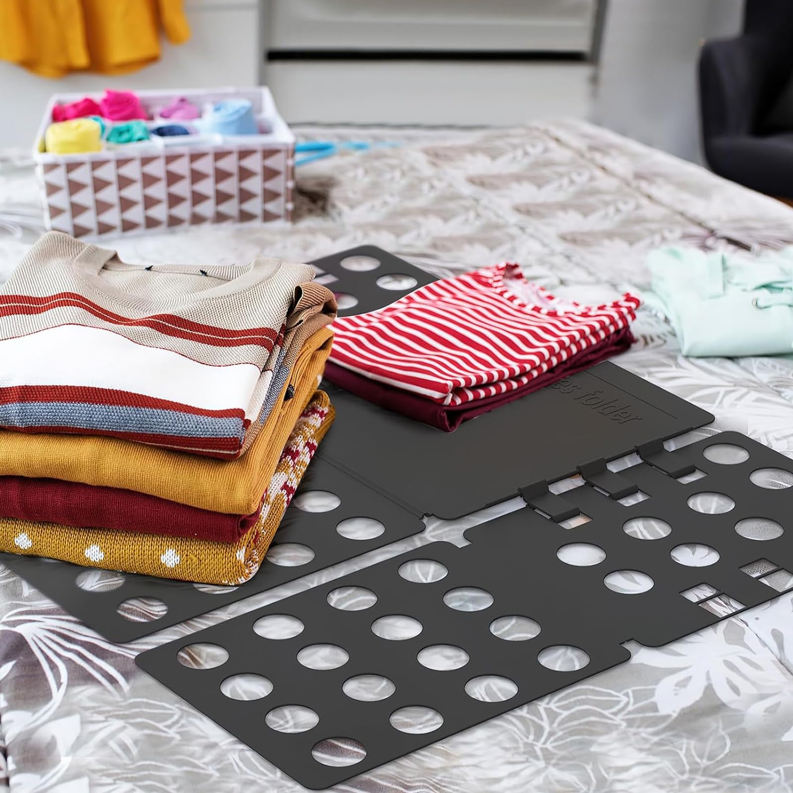 Piegabiti Magliette E Camicie - Accessorio Pratico Per Organizzare Armadi E Cassetti (nero) - Foto 2