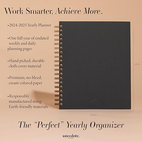 Miniatura 2 de Anecdote - Agenda diaria 2023-2024. Un planificador diario y semanal de latón, encuadernado en espiral con materiales curados y papel resistente a