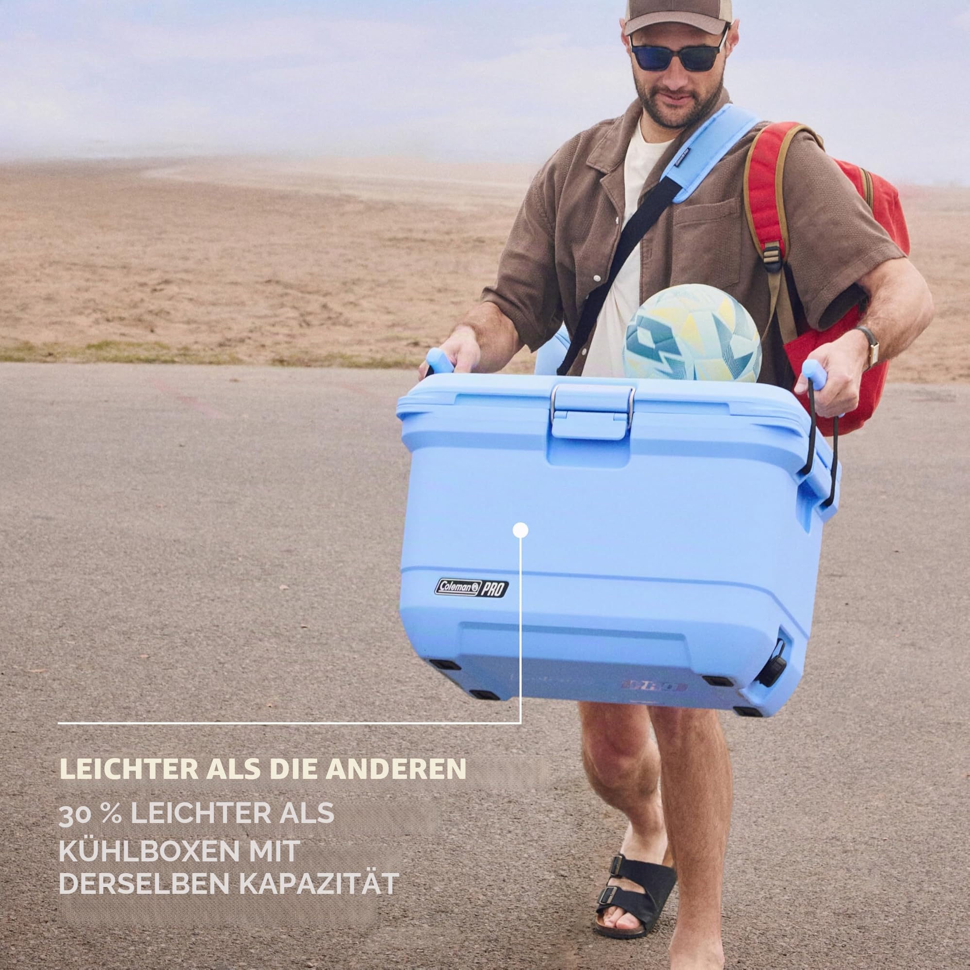 Coleman PRO Hochleistungs-Kühlbox | 24L - 52L Fassungsvermögen | Hält EIS bis zu 5 Tage lang | Vollschaumisolierung | Große, tragbare Eisbox für den harten Einsatz im Freien & auf Baustellen
