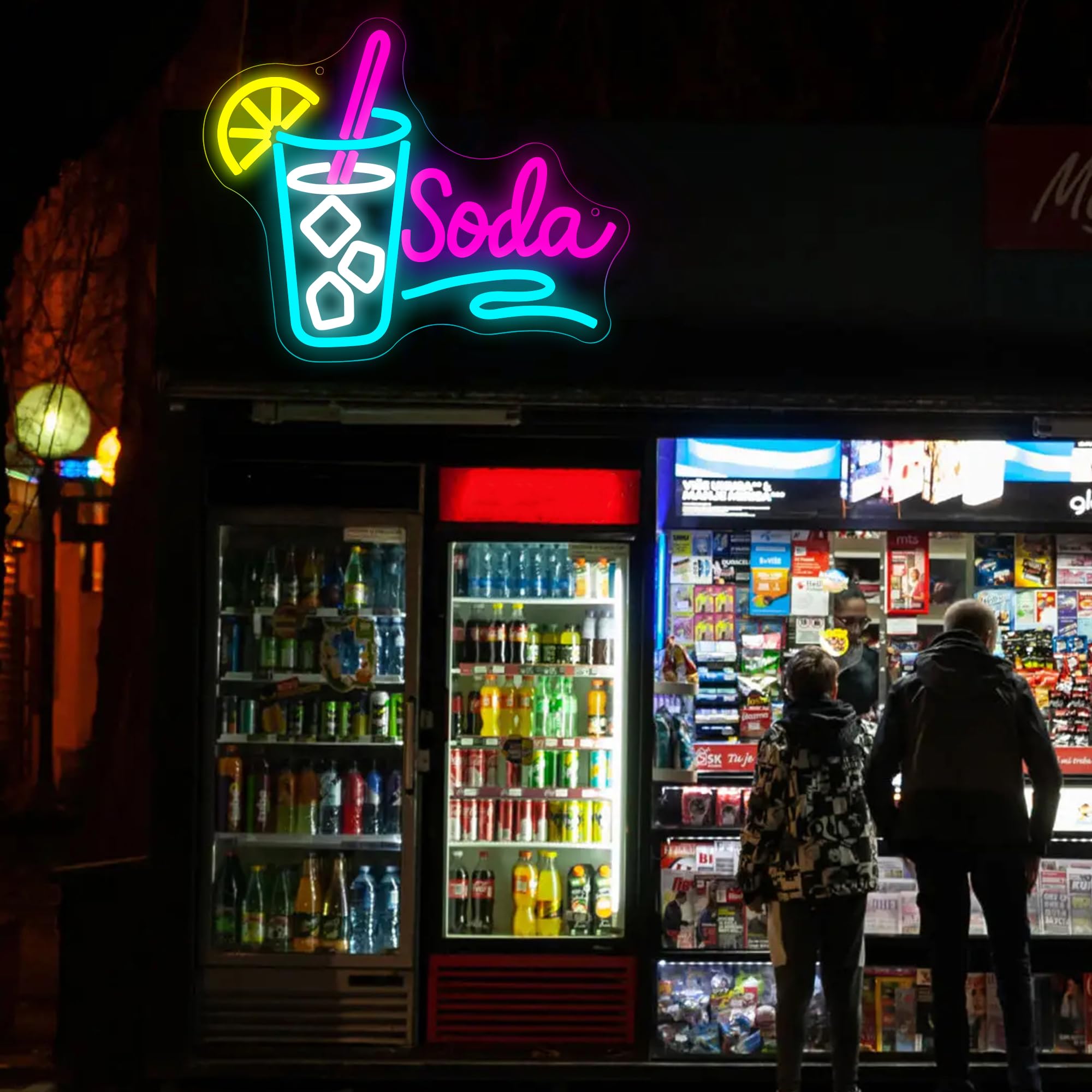 Cartello al neon con soda per decorazione da parete, dimmerabile, luce al neon per uomo, grotta, LED, per negozi, bar, birrerie, feste, cucina, ristorante, regalo di Natale e compleanno, dimensioni 32