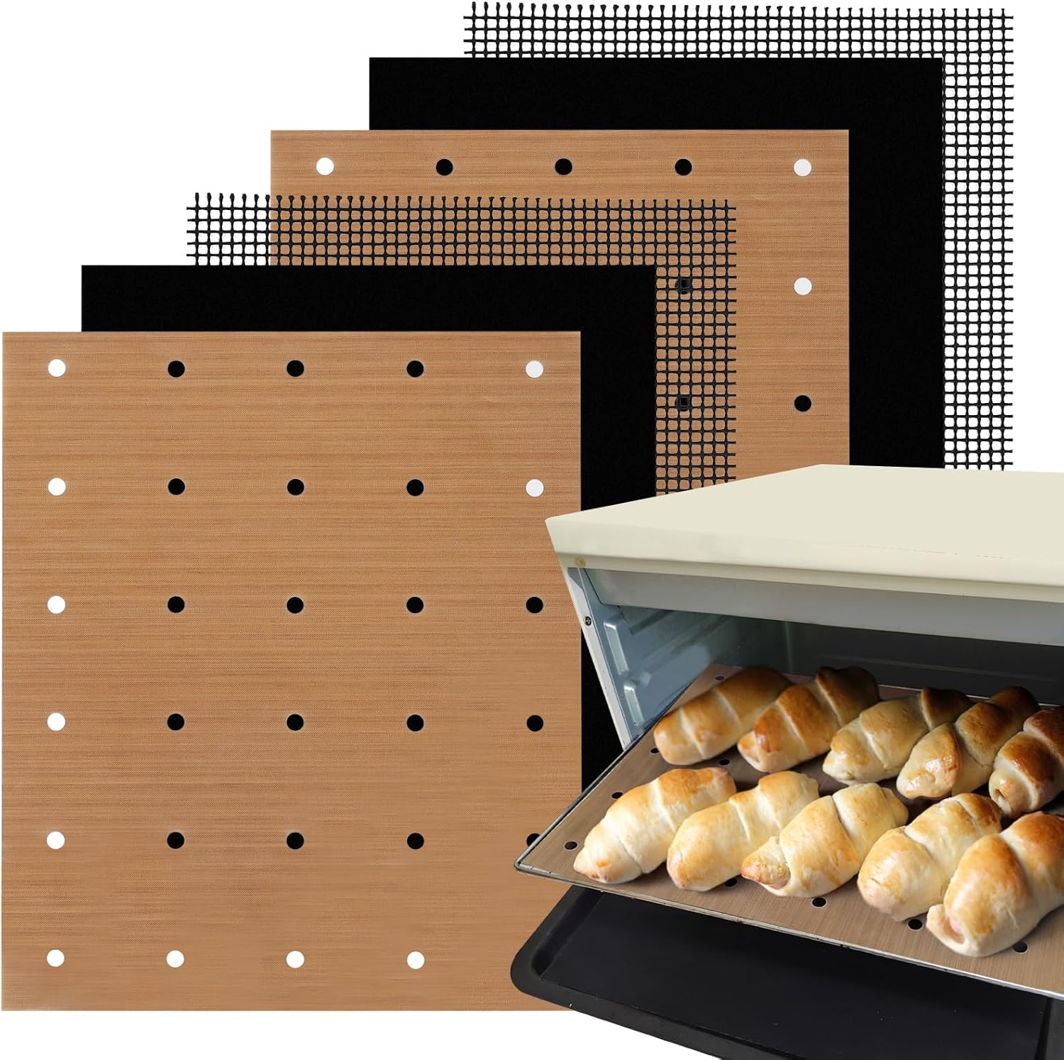 6PCS Air Fryer Oven Liners Reusable NonStick Toaster Oven