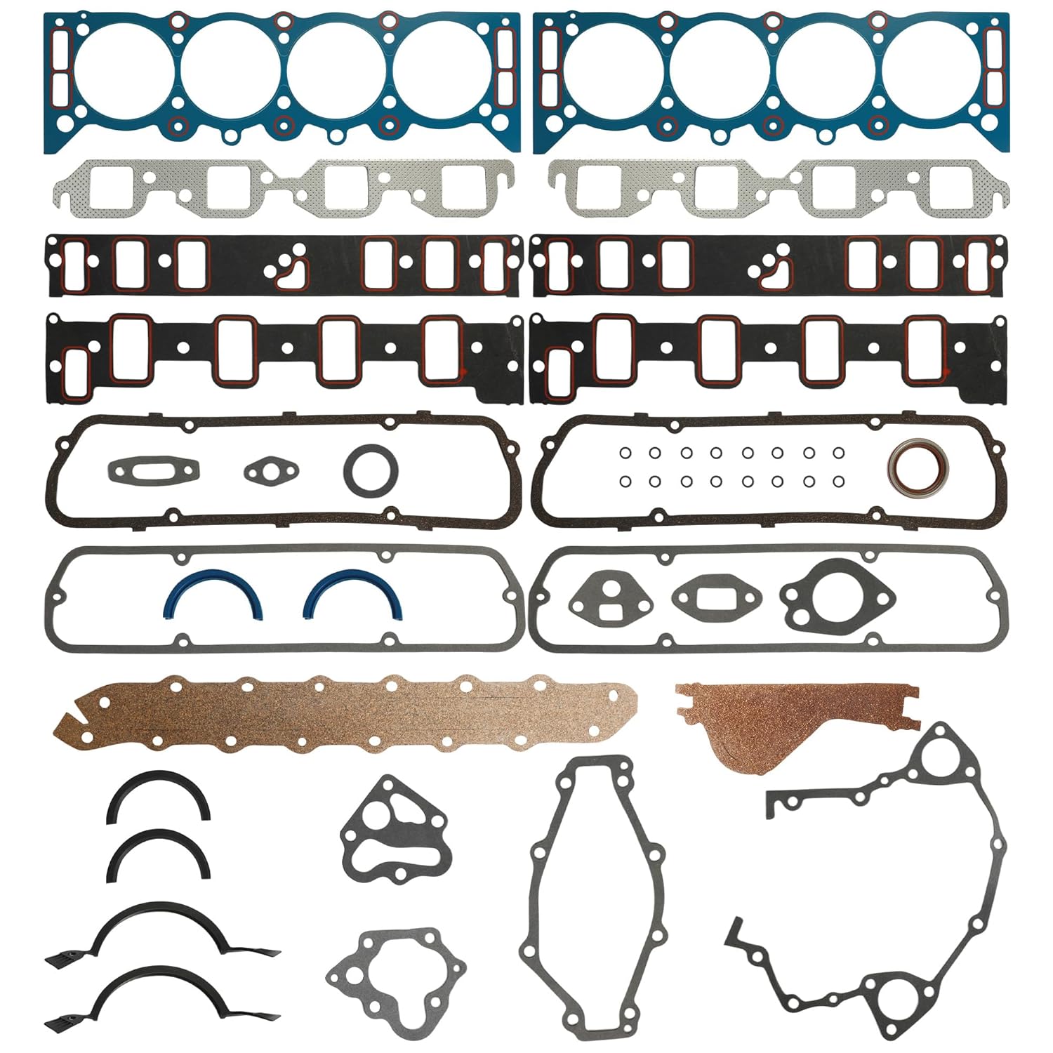 PFEGKR3000 5.0 Full Gasket Set with Head Gaskets Intake/Exhaust Manifold Gaskets Fit for Holden Commodore 253 304 308 V8 4.2L 5.0L 1969-1988