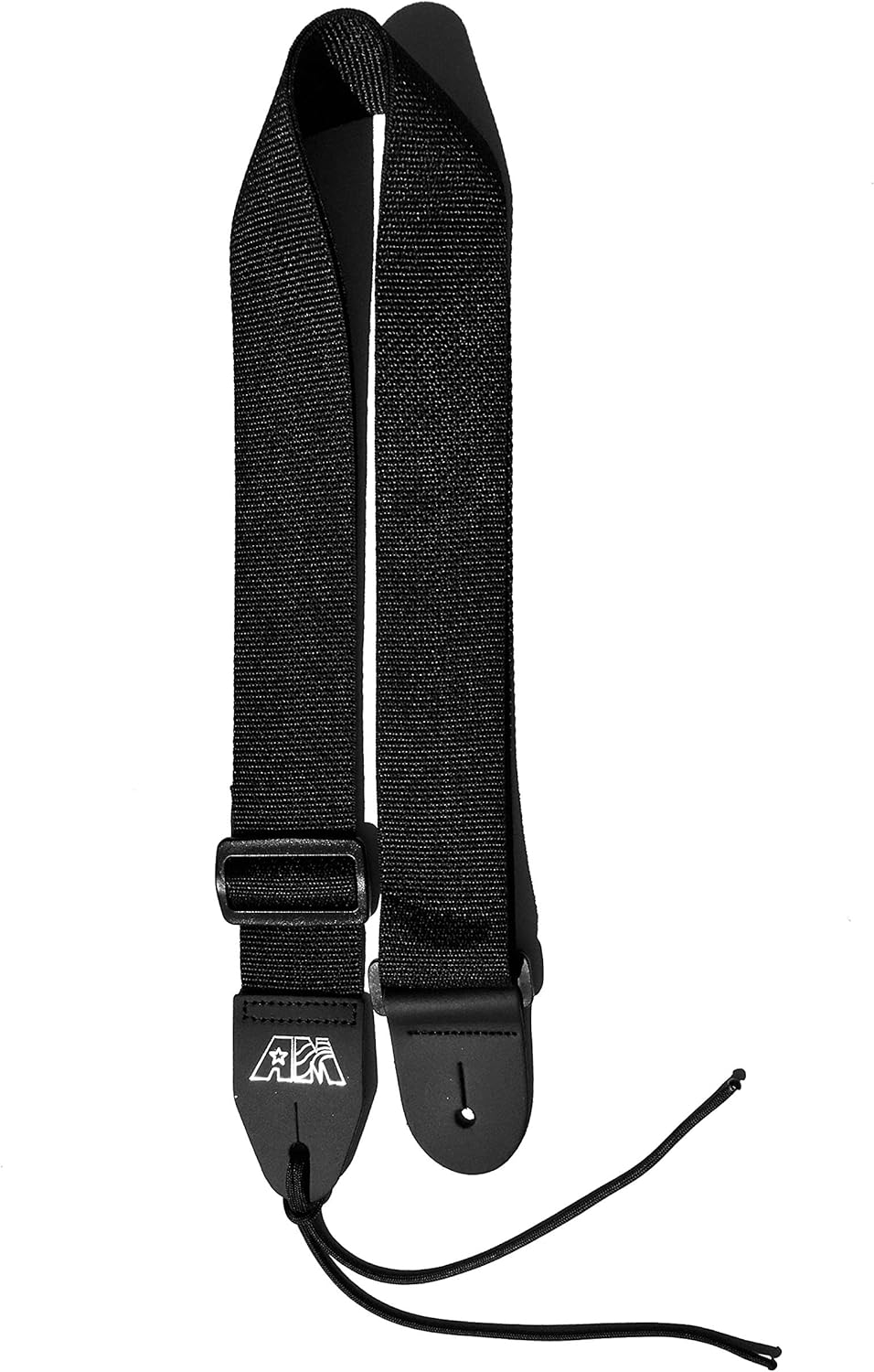 Guitar Strap Black Nylon with Solid Leather Ends & Heavy Duty Tie Lace Quality Made