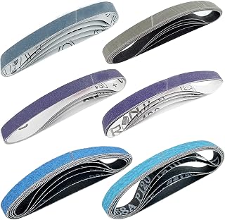 30-Pack 1/2 x 12 Inches Replacement Sanding Belt Kit for Official Work Sharp Knife & Tool Sharpener Assorted (WSKTS & WSKTS-KT/Mk.1 & Mk.2) - Knife Sharpening Belts 80/120/240/400/1000/2500 Grits