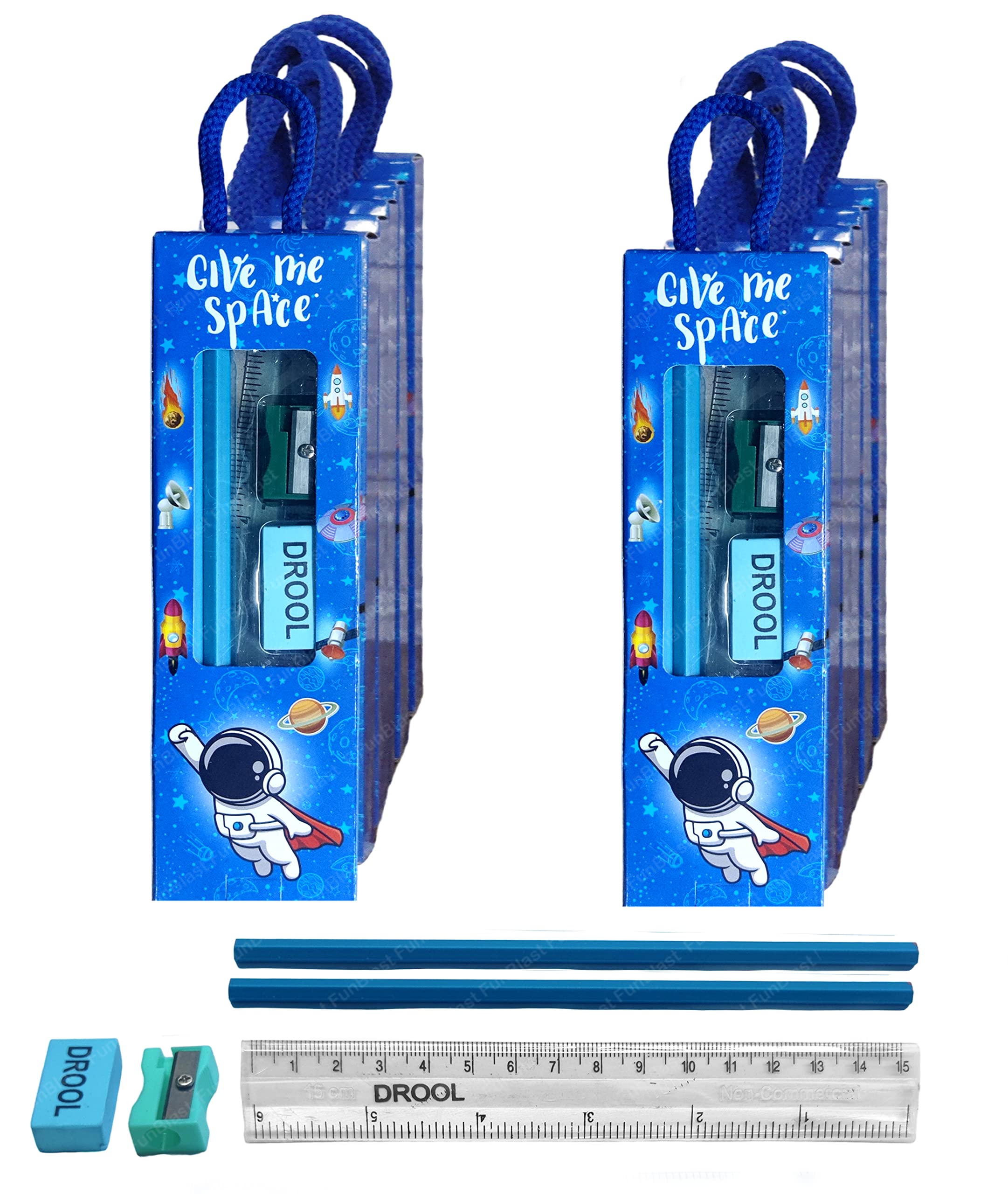 FunBlast SpaceTheme Stationary Kit for Kids, Pencil, Sharpener, Eraser, Scale Set for Boys/Girls, Gift Purpose Stationary Set for Kids, Birthday Return Gift Stationary Set – Pack of 12 (Space) (B0C53NDHCK) Amazon Price History, Amazon Price Tracker