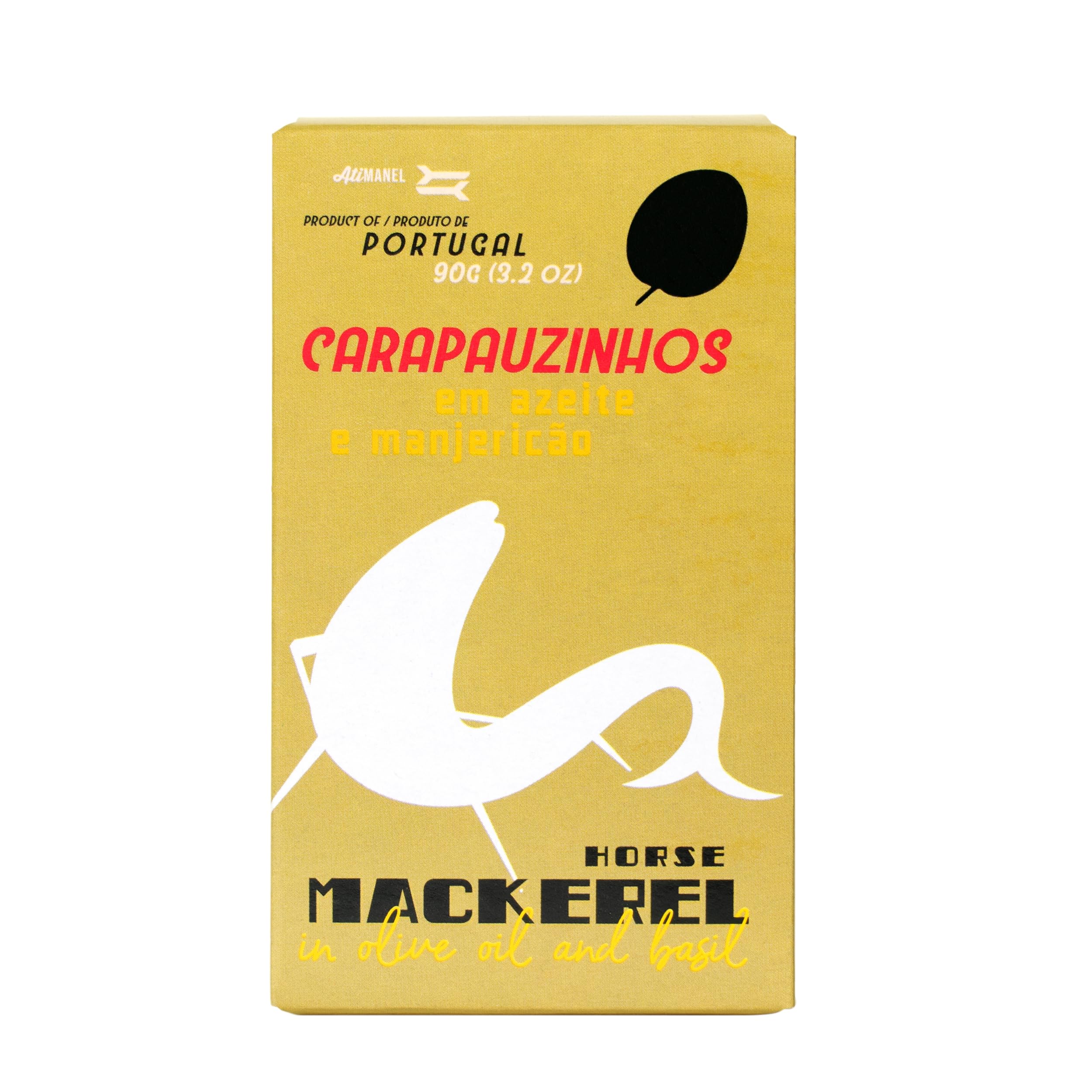 Ati Manel Portuguese Horse Mackerel in Olive Oil and Basil | B Vitamins, Omega-3 | Tinned Seafood | 1 x 90g Cans