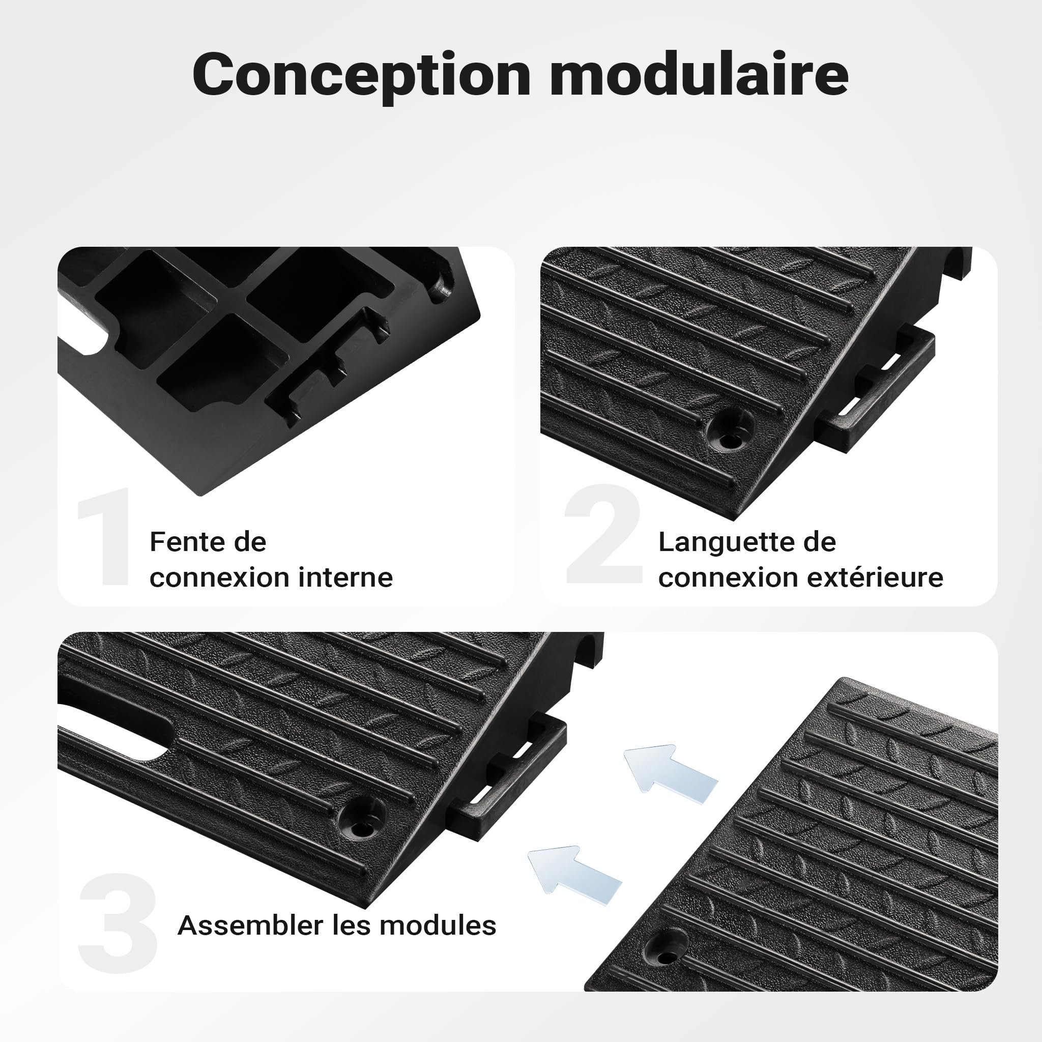 Rubber Modular Kerb Ramp 500 X 315 X 107 Mm, Load Capacity Up To 50 Tonnes With Non-Slip Surface For Added Safety, Vehicle Access Ramp For Cars Lorries And Motorcycles - View #6