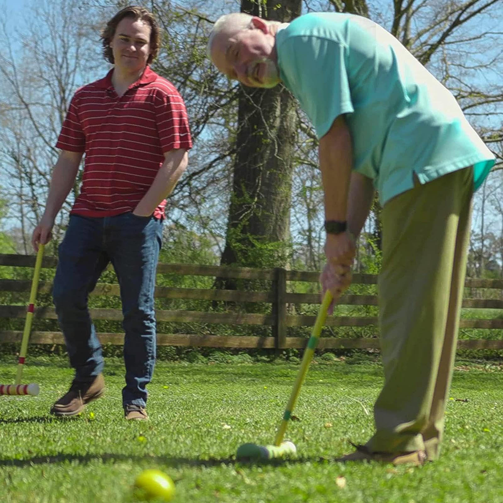 Conjunto de croquet para adultos, set de croquet 6 jugadores Juego de juego | Juego de bolos de madera reutilizable, kit deportivo al aire libre para hombres, mujeres