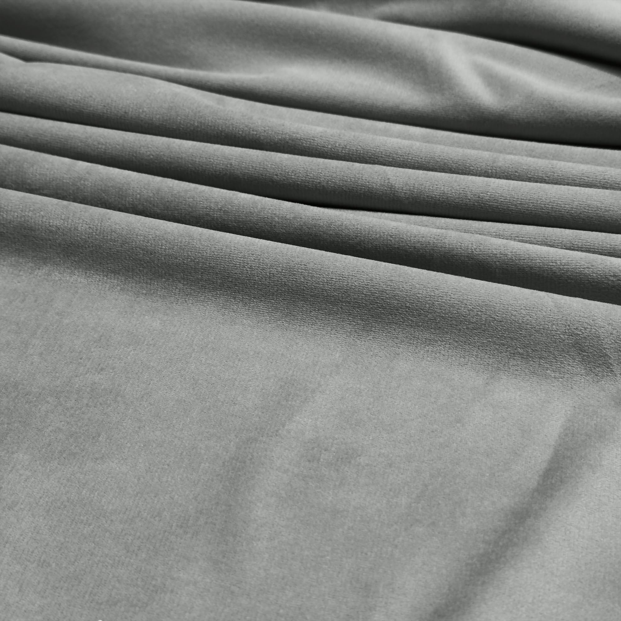 Luxury Velvet Upholstery Fabric – Soft Sheen 100% Polyester, 225 GSM Knitted Backed – Silver – 2 Metre (200cm x 148cm)