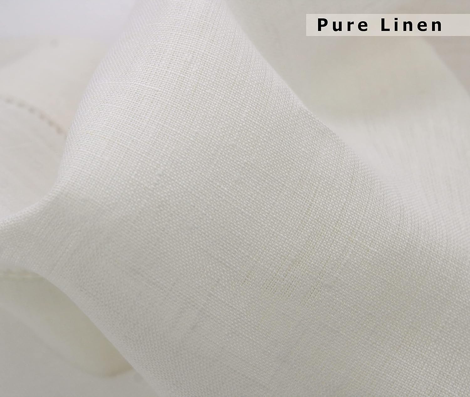 Genuine Linen Napkins - Set of 12 Cloth Napkins with Hemstitch Detail - Hand Crafted Pure Luxury Linen Reusable Lunch Dinner Napkin - Fall Summer Holiday Table - Large 18x18 - Ivory - COTTON CRAFT