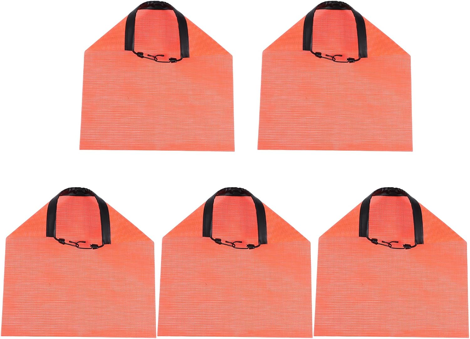 LOGOFUN 5pcs Orange PVC Mesh Safety Warning Flags with Grommets for Truck Trailer Cargo Overhang Highway Transport