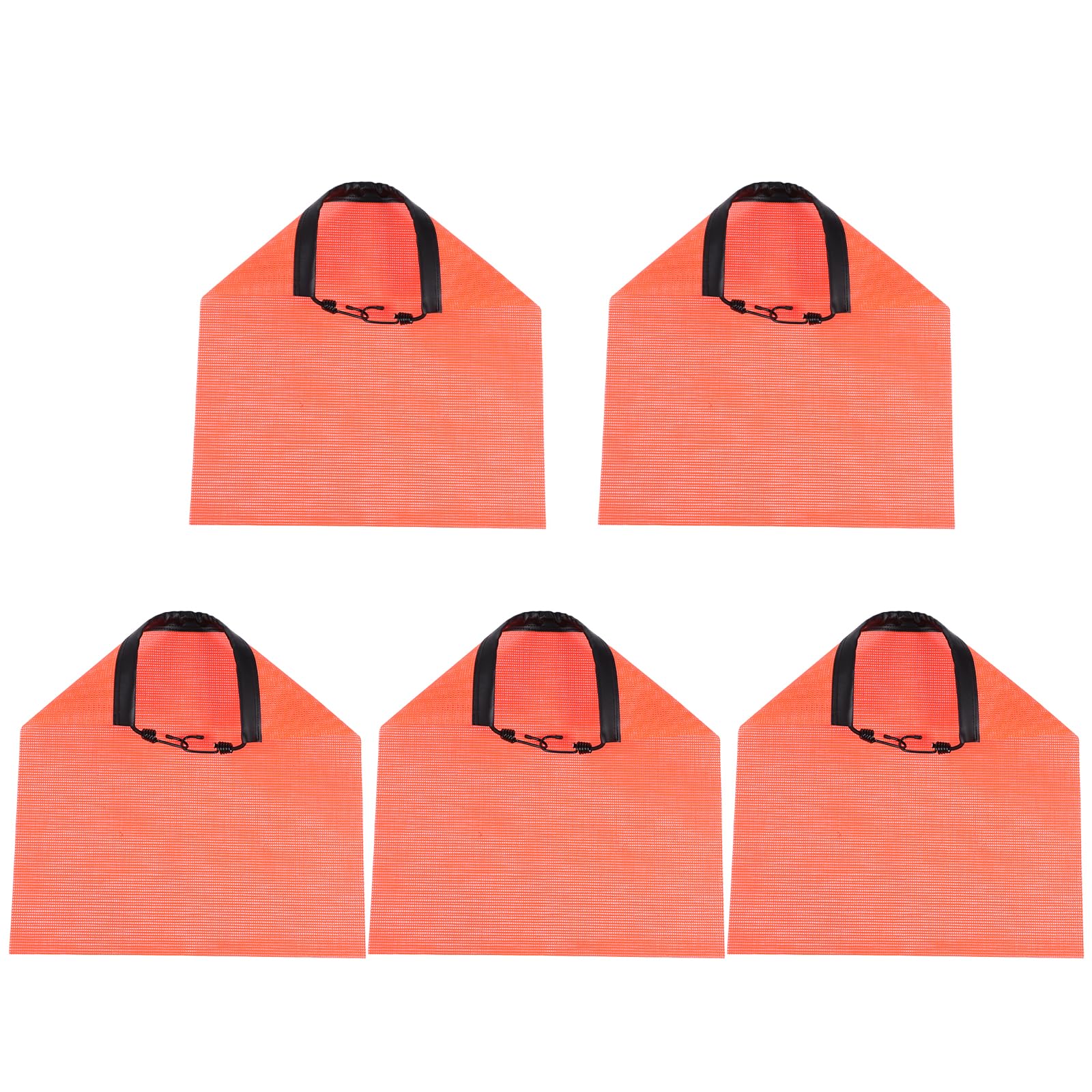 ULTECHNOVO Lot de 5 Drapeaux de Sécurité Orange en Pvc Filet 46 X 46 Cm avec Œillets, Drapeau D’avertissement Haute Visibilité pour Camion, Remorque et Transport Routier,